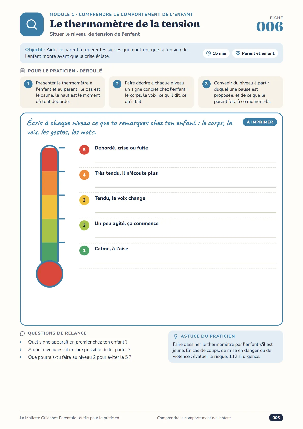 Fiche 006 Le thermomètre de la tension