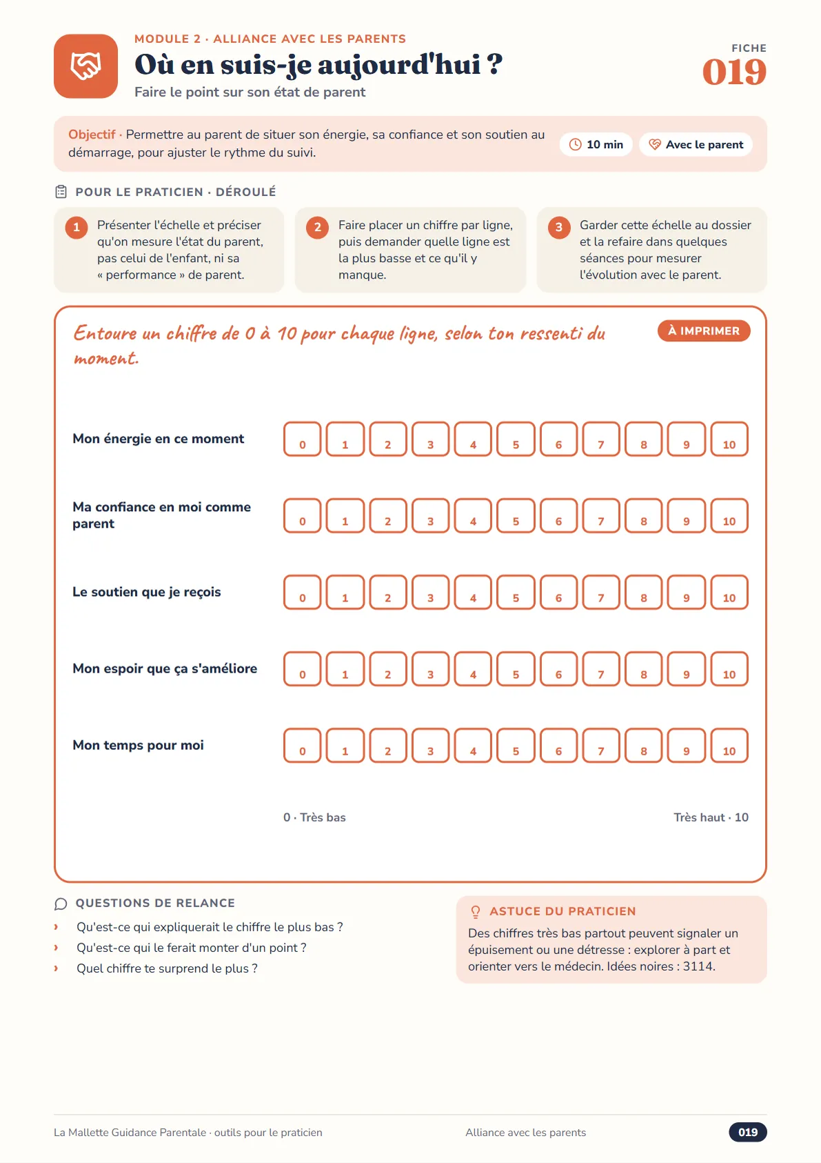 Fiche 019 Où en suis-je aujourd’hui ?